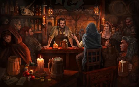 Taverna Medieval, Fantasy Inn, Illustrator Artist, Fantasy City, Fantasy Setting, Fantasy Artist, Jairzinho, High Fantasy, Fantasy Rpg