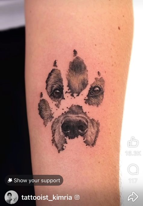 Creative Tattoos With Meaning, Soul Dog Tattoo Ideas, Losing A Dog Quotes, Pawprint Tattoo, Dog Memorial Tattoos, Dead Dog, Memorial Tattoos, Man And Dog, Dog Tattoo