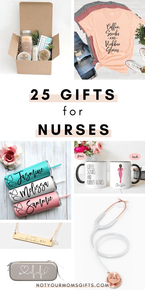 Nurses work their BUTTS off and they totally deserve some love, especially during this pandemic! These ways to thank nurses are 100% nurse-approved - any nurse would LOVE these ways to say thank you to nurses! If you're looking for how to thank a nurse, look no further. These ideas make amazing graduation gifts for nurses + gifts for nurses appreciation! #waystothanknurses #giftsfornurses #nurseappreciation notyourmomsgifts.com Nursing Teacher Gifts Ideas, Nurse’s Week Gift Ideas, Nursing Gifts Ideas, Nurses Week Gifts Staff Appreciation, Graduate Nurse Gifts, Nursing School Graduation Gift Ideas, Nurses Week Gift Ideas Diy Cricut, Gifts For Nursing Graduates, Gift Ideas For Nursing Students