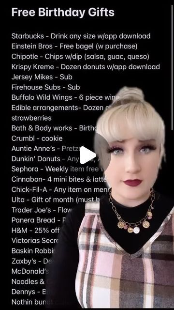 Haley Michelle on Instagram: "List of Free Things you can get on your Birthday 🥳🎉 #freebirthdaystuff #birthdayfreebies #freebirthdayfood #happybirthday #freebirthdayfood" Free Gifts On Your Birthday, Birthday Freebies List, Free Things You Can Get On Your Birthday, Free Birthday Food, Free Birthday Gifts, Birthday Freebies, Birthday Stuff, Free Birthday, Free Things