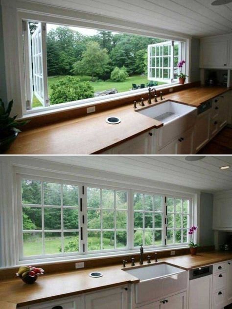 Kitchen With Windows, House Goals, Style At Home, Design Case, House Inspo, Home Fashion, Interior Design Kitchen, Dream Kitchen, House Inspiration