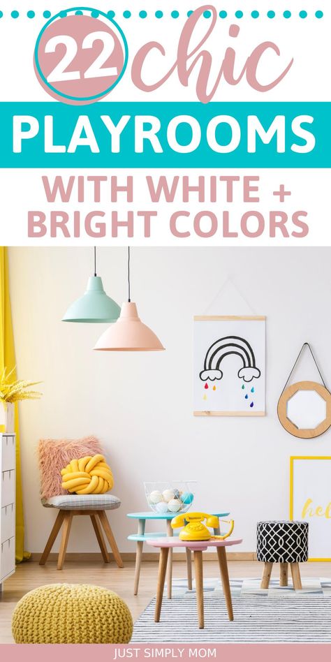 Modern Daycare Design, Chic Playroom, Beautiful Playroom, Playroom Color Scheme, Playroom Paint Colors, Playroom Paint, Stylish Playroom, Pastel Playroom, Toy Room Storage