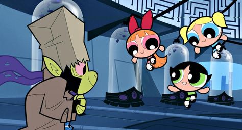 MOJO JOJO WITH PPGs. Powerpuff Girls Movie, Diablo Cody, Nostalgic Cartoons, The Power Puff, Cartoon Network Studios, Blossom Bubbles And Buttercup, Tara Strong, Mojo Jojo, Powerpuff Girls Wallpaper