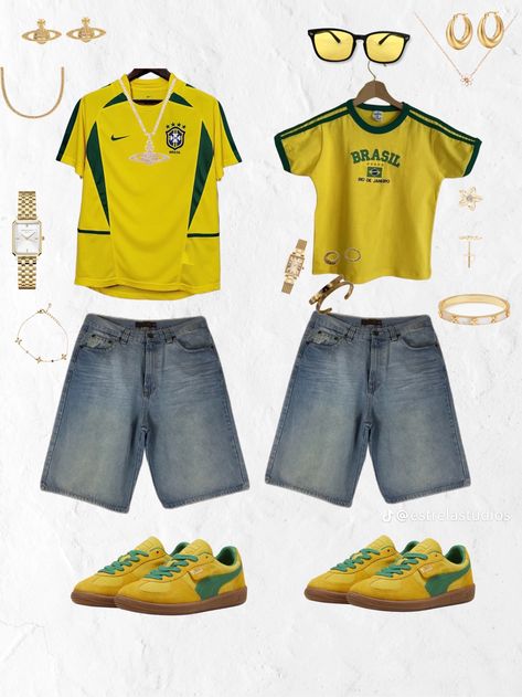 Brazil Outfit Aesthetic, Couple Outfit Matching, Preppy Outfits Men, Matching Couple Outfit, Nyc Streetwear, Streetwear Couple, Collage Outfits, Outfits For Summer, Outfit Matching