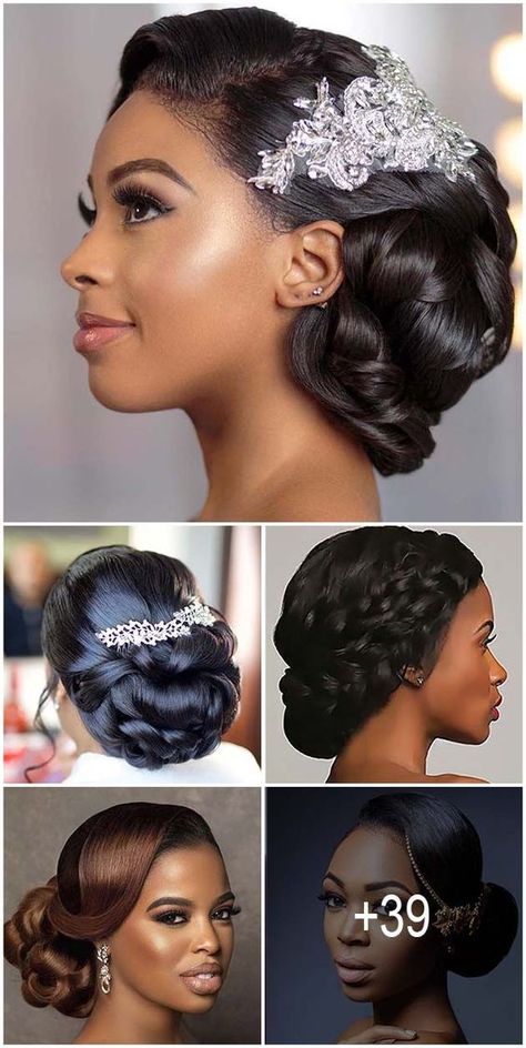 Updo Cabello Natural, Women Wedding Hairstyles, Black Women Wedding Hairstyles, Natural Hair Updo Wedding, African Wedding Hairstyles, Black Brides Hairstyles, Bride Hairstyles Updo, Black Women Wedding, Natural Hair Wedding