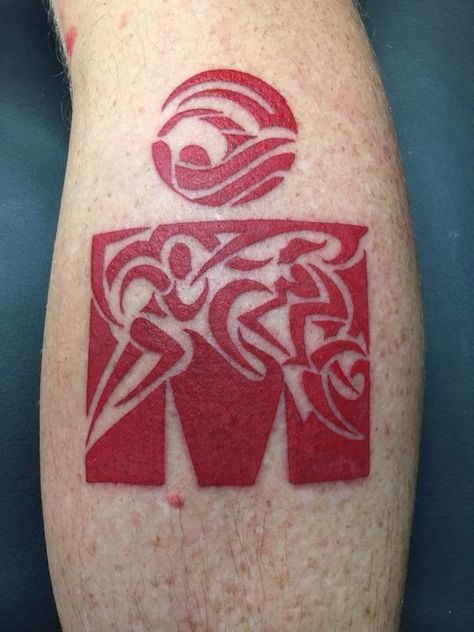 Ironman Triathlon Tattoo, Triathlon Tattoo, Iron Man Tattoo, 3 Tattoo, Ironman Triathlon, Triathlon, Iron Man, Body Art, Tatting