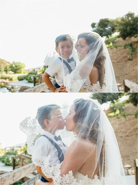 Bride and her son - Mom and son photos - Bride and veil – https://brittneyhannonphotography.com Wedding With Son The Bride, Son And Mom Wedding Pictures, Son And Bride Pictures, Bride First Look With Son, Mum And Son Wedding Photos, Son Of Bride Wedding Ideas, Groom With Son Pictures, Bride With Son Photo Ideas, Bride Groom And Son Pictures