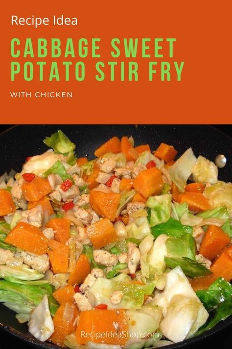 Sweet Potato Cabbage Recipe, Cabbage Sweet Potato Recipes, Sweet Potato Stir Fry Recipes, Sweet Potato Cabbage, Cabbage Sweet Potato, Potato Stir Fry, Sweet Potato Stir Fry, Asian Stir Fry Recipe, Cabbage Dishes