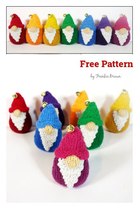 7 Christmas Gnomes Knitting Patterns Knitting Patterns For Christmas, Christmas Toy Knitting Patterns, Christmas Knitting Projects, Crochet Gnomes, Knit Christmas Ornaments, Knitted Christmas Decorations, Knitting Dolls Free Patterns, Knitting Projects Free, Knitted Dolls Free