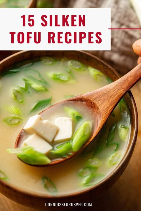 Silken Tofu Recipes, French Onion Dip Recipe, Tofu Recipes Healthy, Onion Dip Recipe, Healthy Vegan Dinner Recipes, Homemade Baked Bread, Tofu Soup, Cooking Tofu, Tofu Recipes Vegan