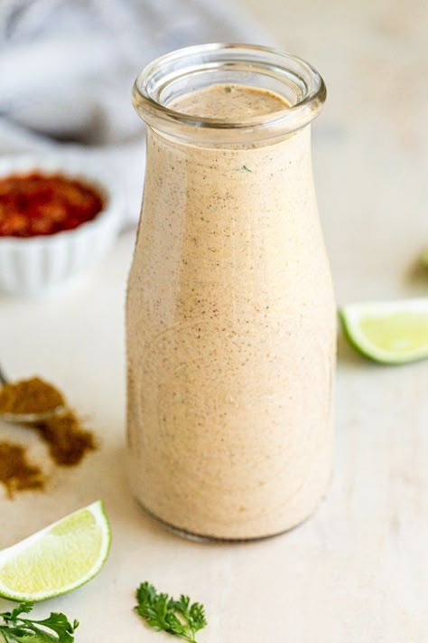 Healthy Taco Lime Greek Yogurt Dressing - Miss Allie's Kitchen Dressing With Greek Yogurt, Vegan Spreads, Taco Salad Dressing, Easy Salad Dressing Recipes, Healthy Taco, Greek Yogurt Dressing, Yoghurt Dressing, Healthy Dressing, Salad Dressing Recipes Healthy