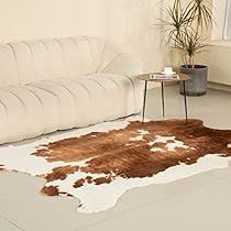 Brown Cow Rug, Cow Print Rug, Faux Cowhide Rug, Cow Rug, Western Rugs, Area Rug Brown, Faux Cowhide, Animal Rug, Brown Cow