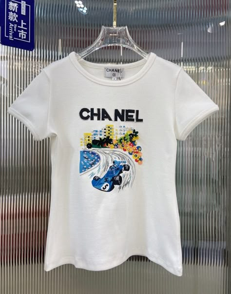 Chanel Formula 1 Shirt, Channel F1 Shirt, Chanel Shirt Outfit, Chanel F1 Shirt, Chanel Street Style, Chanel T Shirt, F1 Shirt, Chanel Shirt, Logo T Shirts