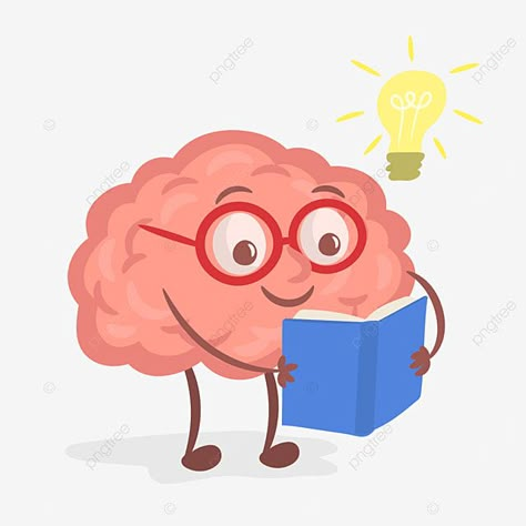 Cartoon Brain Drawing, Cerebro Dibujo, Brain Cartoon, Cartoon Brain, Brain Poster, Reading Cartoon, Brain Vector, Book Transparent, Sports Theme Classroom