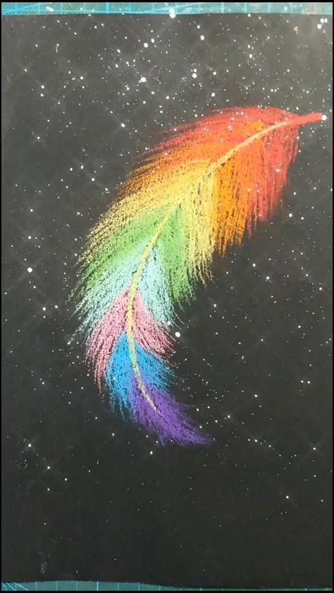 Pin by Adela on Teach you art [Video] | Soft pastel art, Oil pastel art, Diy art painting Oil Pastel Art Abstract, Soft Pastel Art Tutorials, How To Draw Feathers, Soft Pastel Art Ideas, Chalk Rainbow, Drawing Feathers, Bio Drawing, Pastel Feathers, Drawing Rainbow