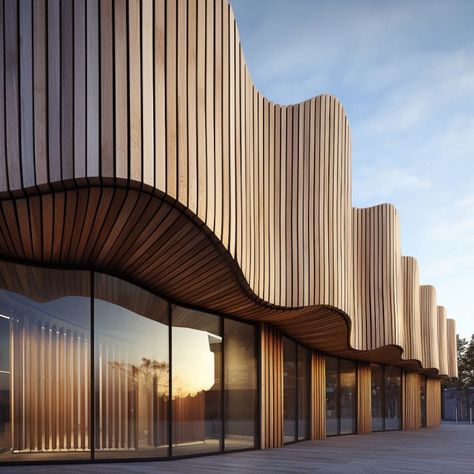 Timber Building Concept Repetition In Architecture, Mass Timber Architecture, Timber Exterior, Timber Facade, Timber Pavilion, Triangle Building, Washington Houses, Wood Facade, Wooden Facade