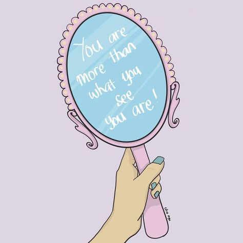 Accepting Imperfection, Mirror Illustration, Body Positive Quotes, Positive Quotes For Women, Funny Attitude Quotes, Self Care Bullet Journal, Inner Child Healing, Cute Words, Self Healing Quotes