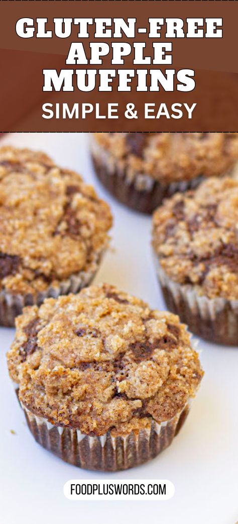 Enjoy these gluten-free apple muffins, a simple and wholesome breakfast option. These moist muffins feature a delightful crumb topping, adding a perfect touch to their natural apple goodness. Apple Muffins With Almond Flour, Gluten Free Apple Oatmeal Muffins, Gf Applesauce Muffins, Gluten Free Apple Muffins Easy, Gf Muffins Recipes, Apple Muffins Gluten Free, Gluten Free Applesauce Muffins, Gluten Free Apple Cinnamon Muffins, Apple Betty Recipe