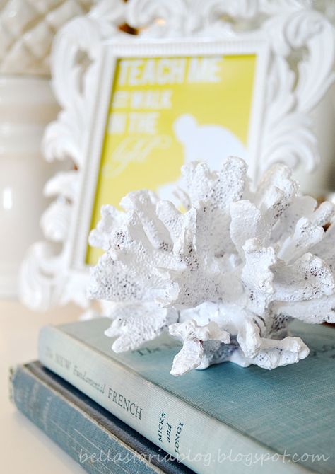 DIY painted Coral Diy Decor, Coral Diy, Diy Coral, Coffee Filter Flowers Diy, Coral Collection, Diy Nautical Decor, Seashell Projects, Coffee Filter Crafts, Nautical Diy