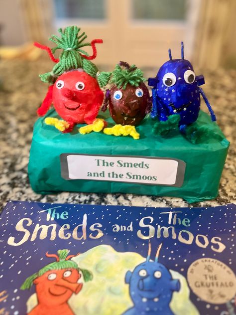 #worldbookday potato dress up potato for world book day smeds and smoos The Smeds And Smoos Activities, Easter Egg Competition Ideas, World Book Day Ideas, The Gruffalo, World Book Day, Book Day, Sparrows, Book Week, Easter Egg Decorating