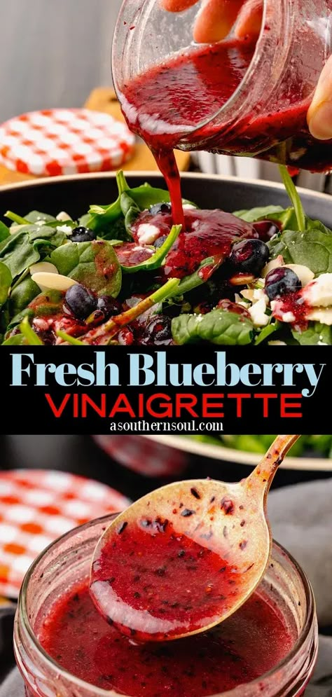 Blueberry Vinaigrette, Homemade Salad Dressing Recipes, Salad Dressing Recipes Healthy, Vinaigrette Salad, Salad Dressing Recipes Homemade, Healthy Blueberry, Salad Salad, Eating Better, Vinaigrette Recipes