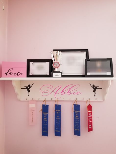 Dance Award Trophy Shelf Dance Metal Display, Dance Trophy Shelf, Award Shelf, Awards Shelf, Dance Awards Display Ideas, Dance Trophy Display Ideas, Trophy Display Ideas, Award Shelves, Trophy Display Case