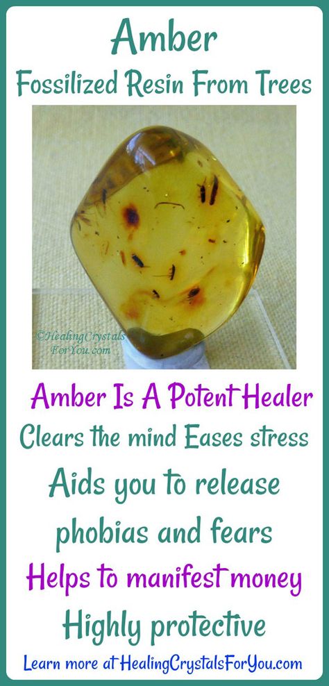 Amber Fossilized Resin From Trees Amber Is A Potent Healer Clears the mind and eases stress Clears phobias and fears Helps to manifest money Highly protective Amber Stone Meaning, Best Healing Crystals, Crystal Seashells, Healing Crystals For You, Crystal Power, Cleansing Crystals, Crystals Healing Properties, Amber Crystal, Crystal Therapy