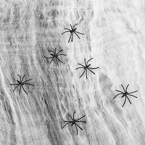 Amazon.com: 1000 sqft Stretchy Spider Web Halloween Cotton Cobweb with 60 Fake Spiders Bushes Yard Party Decor : Toys & Games Haunted House Party Decorations, Spider Web Halloween Decorations, Spiders Halloween, House Party Decorations, Halloween Web, Spider Web Decoration, Spider Silk, Fake Spider, Halloween Spider Decorations