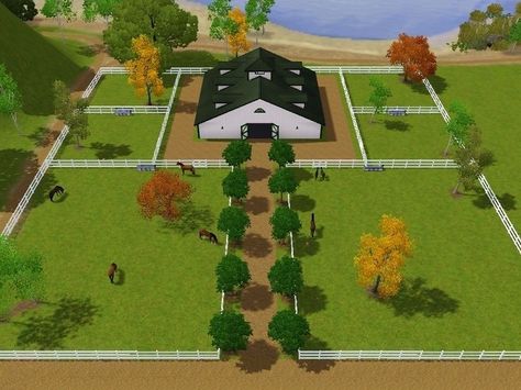 Horse Farm Layout, Minecraft Horse, Barn Layout, Horse Farm Ideas, Horse Barn Designs, Offer Design, Dream Horse Barns, Horse Barn Plans, Horse Facility