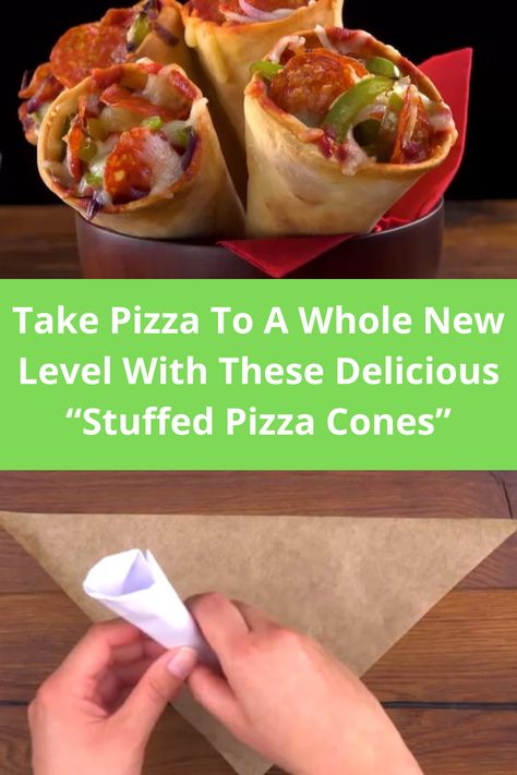 Pizza Cones Recipe, Pizza Cones How To Make, Pizza Cone Recipe, Pizza Variations, Bread Cones, Waffle Cone Recipe, Pizza Cones, Stuffed Pizza, Snacks Easy