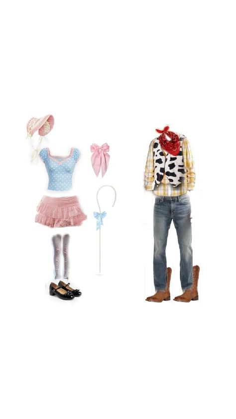 Woody And Bo Peep Costume, Little Bo Peep Costume, Woody Costume, Couple Costumes, Holloween Costume, Little Bo Peep, Bo Peep, Halloween Inspo, Couples Costumes