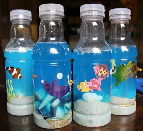 Pirate Ship Craft, Sensory Bottles, Ocean Crafts, Diy Bottle Crafts, Pool Noodles, Diy Bottle, Bible School, Sensory Play, Summer Kids