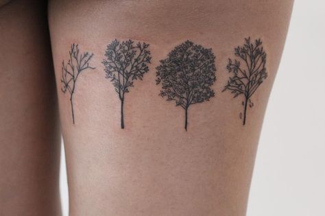 Seasons Tree Tattoo, Pine Tree Tattoo Designs, Pine Tattoo, Small Rib Tattoos, Guys Tattoos, Pine Tree Tattoo, Women Tattoos, Small Tattoos With Meaning, Tattoos For Women Half Sleeve