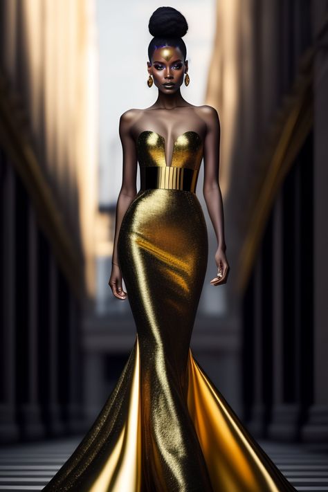 Futuristic Gown, Black Gala Dress, Futuristic Outfits, Black Creatives, Prom Dress Couture, Haute Couture Dress, Afrocentric Fashion, 41st Birthday, Classic Clothing