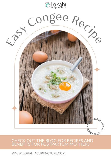 Congee Recipe Postpartum, Recipes For Postpartum Recovery, Congee Postpartum, Post Natal Meals, Postpartum Congee, Korean Postpartum Meals, Easy Congee, Easy Congee Recipe, Postpartum Nourishment