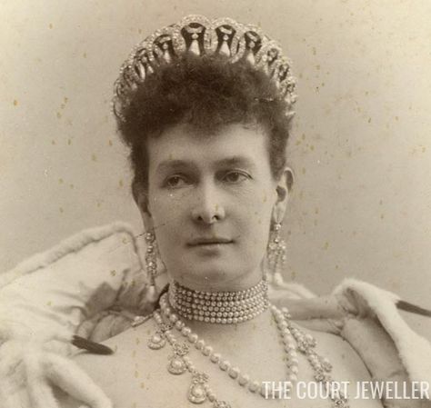 On the Block: Grand Duchess Vladimir's Star Sapphire Brooch | The Court Jeweller Alexandra Of Denmark, Maria Feodorovna, Alexandra Feodorovna, Queen Alexandra, Royal Tiaras, Elisabeth Ii, Pearl Drop Necklace, Princess Alexandra, Isabel Ii