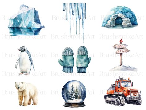 Winter Whimsy, Landscape Christmas, Christmas Tree Png, Watercolor Winter, Winter Clipart, Tree Png, Winter Snowman, Winter Animals, Free Clipart