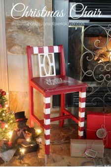 Project Gallery | Confessions of a Serial Do-it-Yourselfer Santa Chairs, Whimsical Chairs, Christmas Chairs, Budget Christmas Gifts, Hand Painted Chairs, Christmas Chair, Christmas Furniture, Painted Chair, Furniture Flip