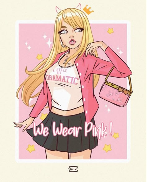 Regina George Drawing, Mean Girl Character Design, Mean Girls Drawing, Regina George Fanart, Carrie White Fanart, Mean Girls Fanart, Mean Girls Aesthetic, Mean Girls Movie, Graffiti Doodles