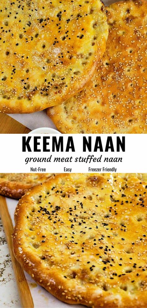 Savor the exquisite flavors of Keema Naan, a mouthwatering recipe that combines the soft and pillowy texture of traditional Indian and Pakistani flatbread with a flavorful filling of finely ground meat, aromatic spices, and fresh herbs. This exquisite twist on the classic naan bread is bursting with authentic Indian flavors, making it an absolute showstopper. #keemanaan #stuffedbread #indianrecipe Keema Naan, Keema Recipes, Pakistani Recipes, Healthy Bread Recipes, Naan Recipe, Artisan Bread Recipes, Baked Dinner, Baked Vegetables, Naan Bread