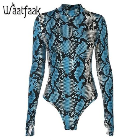 b2dd140336c9df867c087a29b2e66034desc43533705ri Bodycon Romper Jumpsuit, Long Sleeve Mesh Bodysuit, Long Sleeve Playsuit, Batwing Sleeve Sweater, Blue Snake, Rompers Womens Jumpsuit, Jumpsuit Blue, Bodysuit Jumpsuit, Sheer Bodysuit