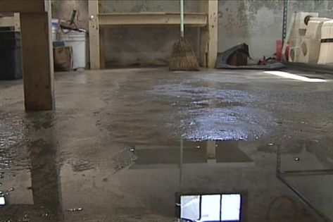 Basement Drainage, Basement Flooring Waterproof, Cleaning Concrete, Sump Pit, Concrete Basement Floors, Leaking Basement, Concrete Basement, Clean Concrete, Wet Basement