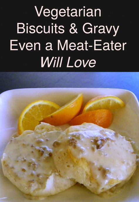 Vegetarian Biscuits And Gravy Recipes, Veggie Biscuits And Gravy, Vegetarian Sausage Gravy, Biscuit Dinner Recipes, Vegetarian Biscuits And Gravy, Biscuit Dinner, Easy Biscuits, Breakfast Paleo, Breakfast Vegetarian