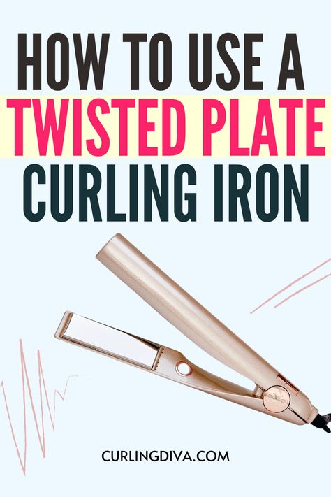 A twisted plate flat iron makes curling your easier! But exactly how do you use a twisted plate curling iron? Twist curling irons have an unfair reputation for being tricky to use, although they can take a bit of practice, once mastered they really can style your hair in a breeze. Tyme Iron Tutorial, Tyme Iron Curls, How To Twist Hair, Hair Tongs, Curling Flat Iron, Tyme Iron, Straight Iron, Twist Curls, Curl Tutorial