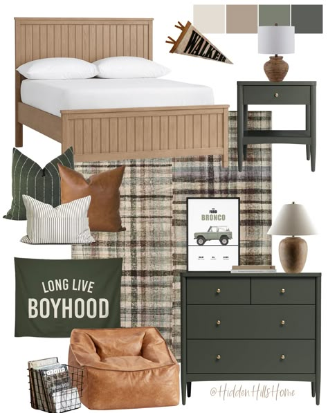 Shop Beadboard Basic Bed and other curated products on LTK, the easiest way to shop everything from your favorite creators. Boy Room Full Size Bed, Simple Accent Wall Bedroom, Boys Lake House Bedroom, Gender Neutral Shared Room, Modern Vintage Boys Room, Green Playroom Ideas, Kid Boy Room Ideas, Board And Batten Boys Room, Hunter Green Boys Room