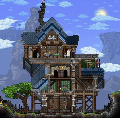 Tavern Design, Terraria Base, Terraria Houses, Terraria Design, Terrarium Base, Terraria House Ideas, Terraria House Design, Terraria House, Terraria Builds