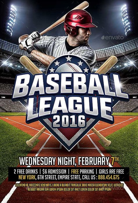 Baseball Sports League Flyer Template - https://ffflyer.com/baseball-sports-league-flyer-template/ Enjoy downloading the Baseball Sports League Flyer Template created by Smashingflyers! Baseball Template, Baseball Fundraiser, Baseball Match, Softball Tournaments, Baseball Tournament, Fundraiser Flyer, Soccer Tournament, Sports Templates, Music Flyer