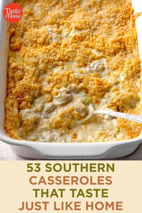 53 Southern Casseroles That Taste Just like Home Country Cooking Southern, Southern Easy Recipes, Southern Casseroles For Dinner, Southern Style Casseroles, Good Southern Dinner Recipes, Southern Discourse Recipes, Thanksgiving Soul Food Southern Style, Casserole Recipes Southern, Best Southern Casseroles