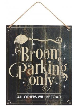 Broom Parking, Wooden Broom, Witch Signs, Witch Broom, Parking Signs, Witch Decor, Sign Holder, Autumn Gifts, Brooms