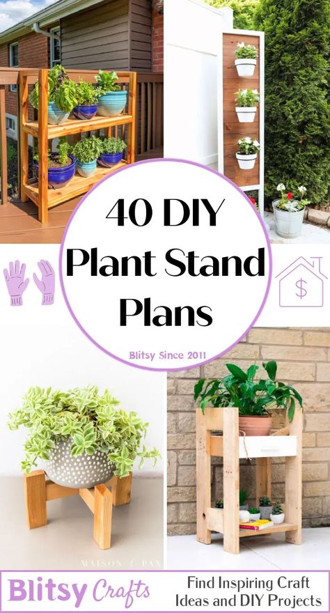 Diy Planter Stand, Diy Plant Stands, Plant Stand Ideas, Lilac Bedroom, Ladder Ideas, Corner Plant, Tall Plant Stands, Support Pour Plante, Plant Stands Outdoor